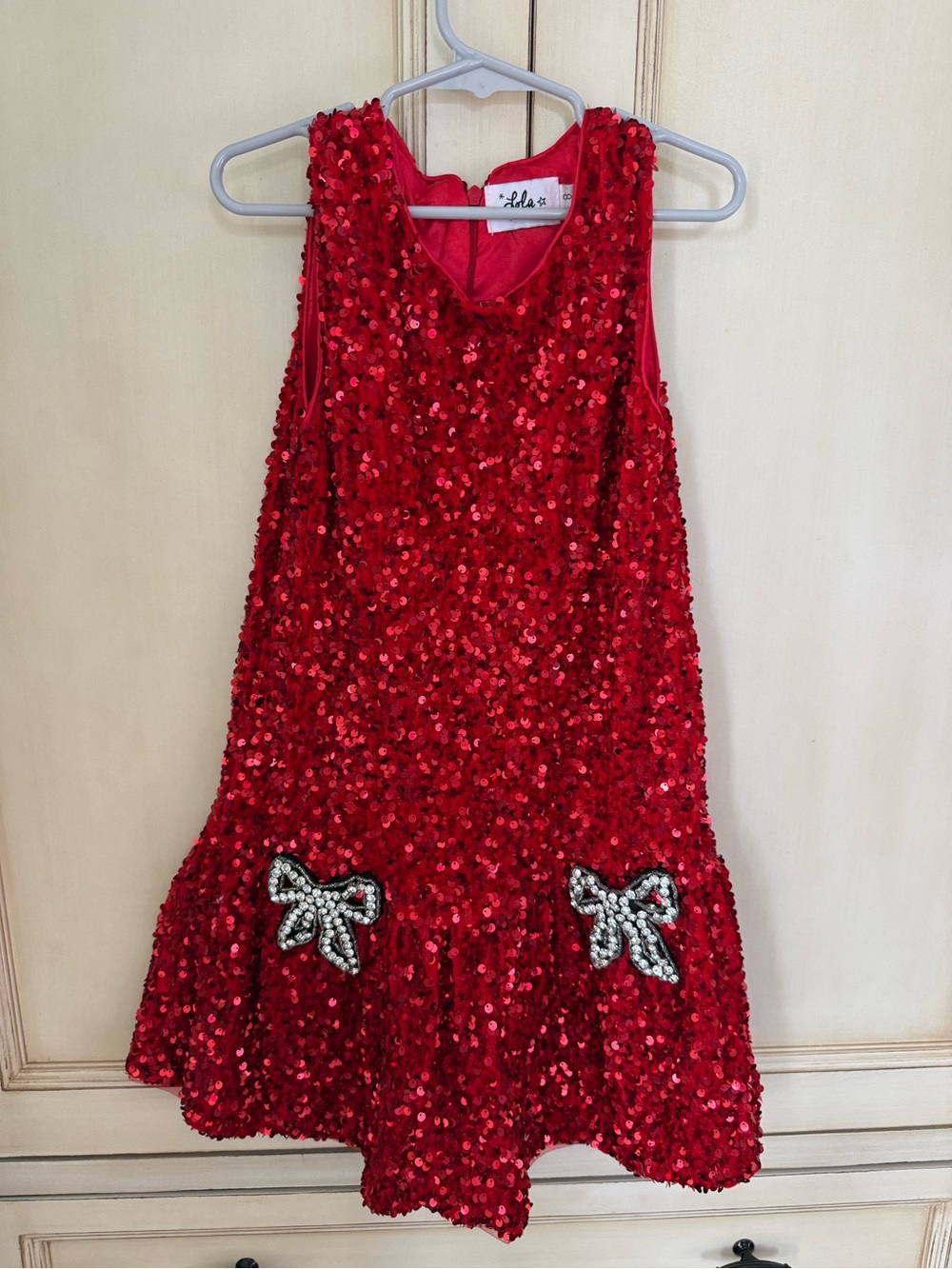 Lola and the Boy's Red Sequin Bow Party Dress